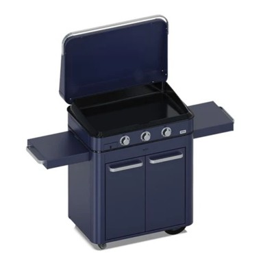 Plancha à gaz Eno combo enosign 80 cm avec chariot 140 cm bleu marine