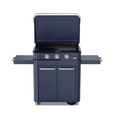 Plancha à gaz Eno combo enosign 80 cm avec chariot 140 cm bleu marine