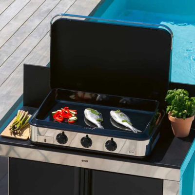 Eno enosign 80 gas plancha countertop 80 cm stainless steel