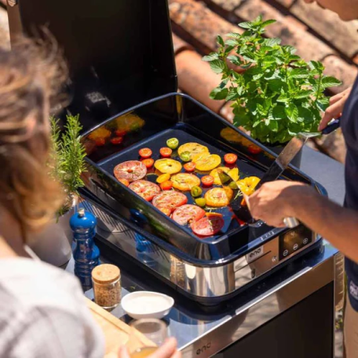 Plancha électrique de comptoir Eno enosign 40 40 cm en acier inoxydable