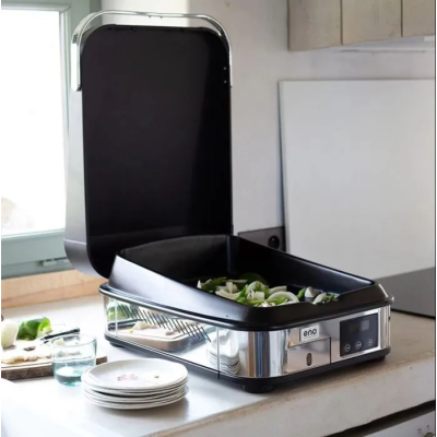 Plancha électrique de comptoir Eno enosign 40 40 cm en acier inoxydable