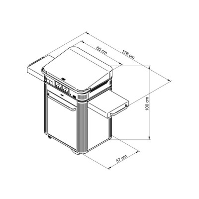 Eno combo enosign 65 Elektryczna plancha z wózkiem ze stali nierdzewnej 126 cm
