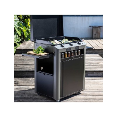 Eno combo fusion 75 gas plancha with trolley 135 cm grey - black