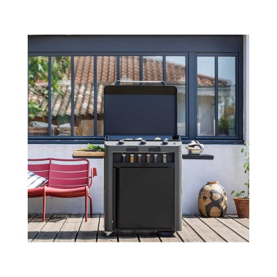 Eno combo fusion 75 gas plancha with trolley 135 cm grey - black