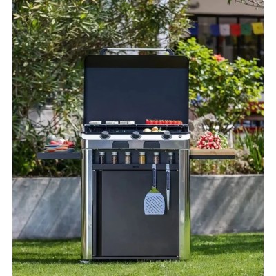 Eno combo fusion 75 gas plancha z wózkiem ze stali nierdzewnej 135 cm - czarny