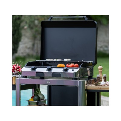 Plancha de gas de encimera Eno Fusion 75 de 75 cm en acero inoxidable