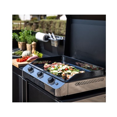 Plancha de gas de encimera Eno Fusion 75 de 75 cm en acero inoxidable