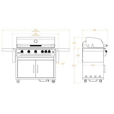 Grill Brabura Fusion 500 rs z wózkiem ze stali nierdzewnej o długości 180 cm