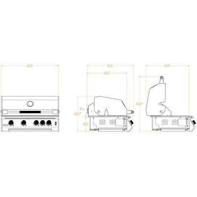 Barbecue encastrable Brabura bgg0013 Fusion 400 rs 80 cm en acier inoxydable