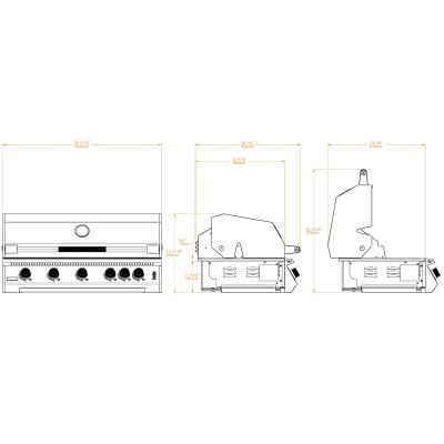 Brabura bgg0014 Fusion 500 rs Einbaugrill 100 cm Edelstahl