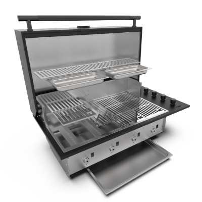Barbecue encastrable Brabura bgg0018 box-q 103 cm noir