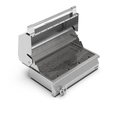 Barbacoa de carbón Brabura bcg0001 Ember 800 con carro de acero inoxidable de 160 cm