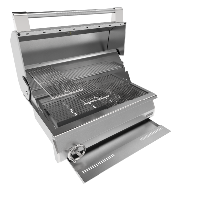 Barbacoa de carbón Brabura bcg0001 Ember 800 con carro de acero inoxidable de 160 cm