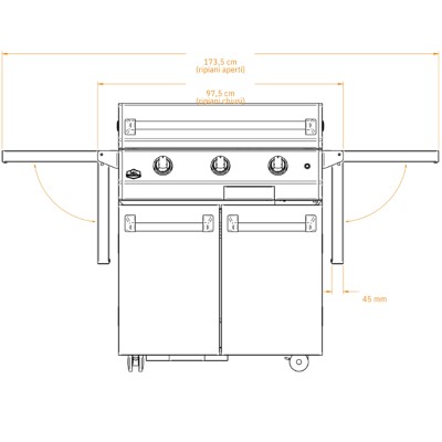 Brabura L class matte 30 piastra con carrello 173  cm nero