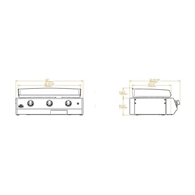 Brabura bgg0005 Inox 30 countertop plate 82 cm stainless steel