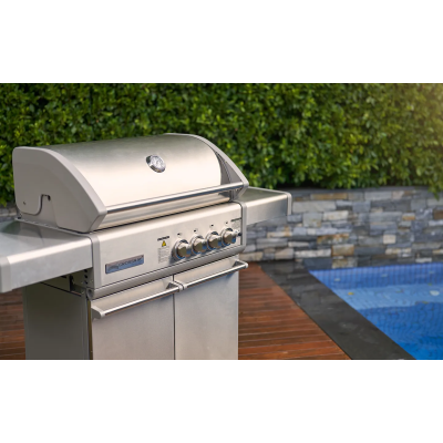 Crossray tcs4pl 4 burner gas barbecue with trolley 170 cm stainless steel