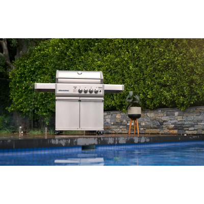 Crossray tcs4pl 4-Brenner-Gasgrill mit Wagen 170 cm Edelstahl