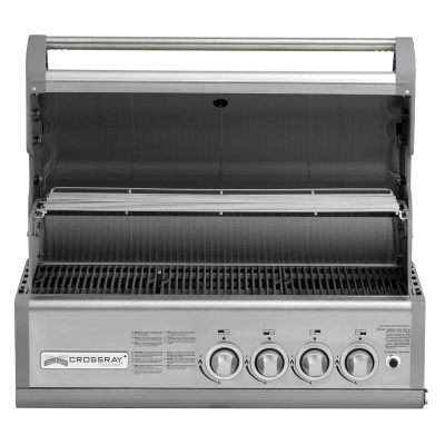 Barbecue à gaz encastrable Crossray tcs4fl 4 brûleurs 90 cm en acier inoxydable