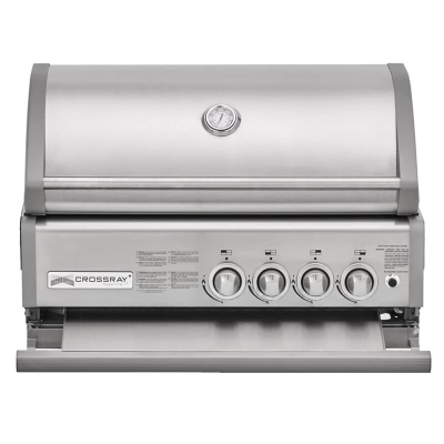 Barbecue à gaz encastrable Crossray tcs4fl 4 brûleurs 90 cm en acier inoxydable