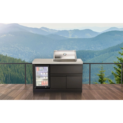 Minicocina exterior Crossray tc2k-mk con barbacoa y frigorífico 140 cm