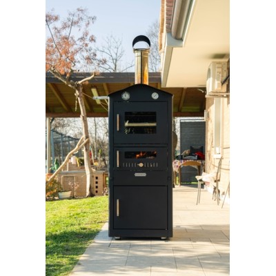 Oveneat Forte-80 Holzofen indirektes Kochen im Freien H 210 cm