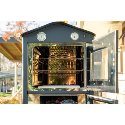 Oveneat Forte-80 Holzofen indirektes Kochen im Freien H 210 cm