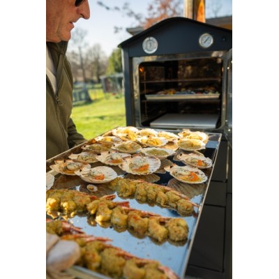Oveneat Forte-80 Holzofen indirektes Kochen im Freien H 210 cm