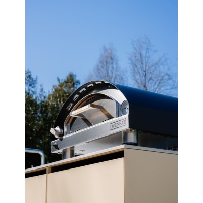 Piec gazowy do pizzy Oveneat Argo 60 cm, czarny, blatowy