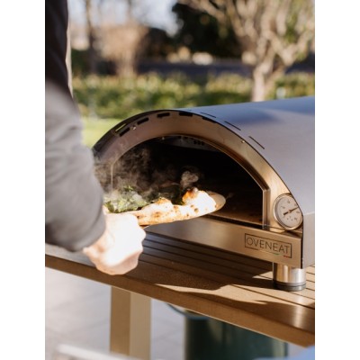 Piec gazowy do pizzy Oveneat Argo 60 cm, czarny, blatowy
