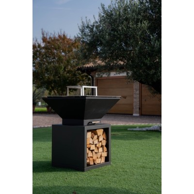 Wolnostojący grill opalany drewnem Oveneat Bbq Tower, 81 cm, antracyt