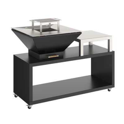 Grill Oveneat BBQ Combo z wolnostojącym uchwytem na drewno, 150 cm, antracyt