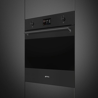 Horno microondas combinado empotrable Smeg so6302m2n galileo speedwaveXL de 60 cm, color negro