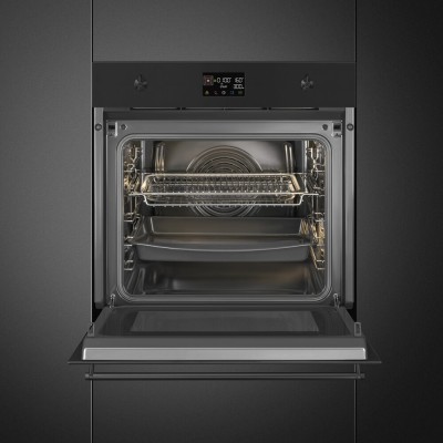 Horno microondas combinado empotrable Smeg so6302m2n galileo speedwaveXL de 60 cm, color negro
