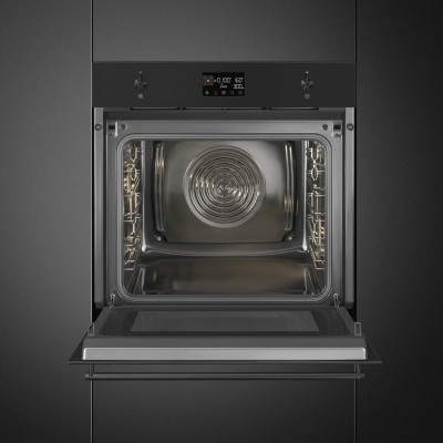Horno microondas combinado empotrable Smeg so6302m2n galileo speedwaveXL de 60 cm, color negro