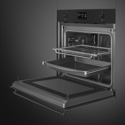 Horno microondas combinado empotrable Smeg so6302m2n galileo speedwaveXL de 60 cm, color negro
