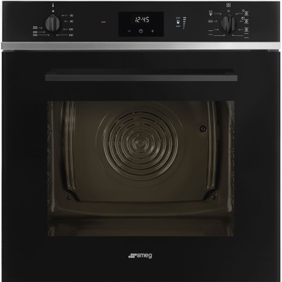 Horno de vapor combinado empotrable Smeg so6400s2b de 60 cm, color negro