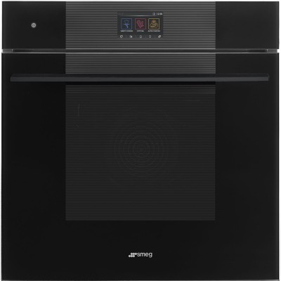 Horno de vapor pirolítico empotrable Smeg sop6104s2pb3 de 60 cm, color negro
