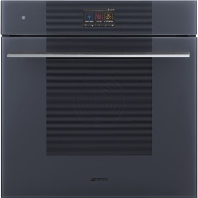 Horno pirolítico empotrable Smeg sop6104tpg de 60 cm, cristal gris