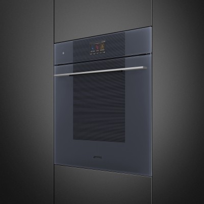 Horno pirolítico empotrable Smeg sop6104tpg de 60 cm, cristal gris