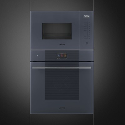 Horno pirolítico empotrable Smeg sop6104tpg de 60 cm, cristal gris