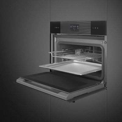 Smeg so4102s3b3 forno a vapore combinato da incasso h 45 cm nero