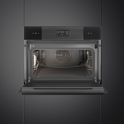 Horno de vapor combinado empotrable Smeg so4102s3b3 h 45 cm negro