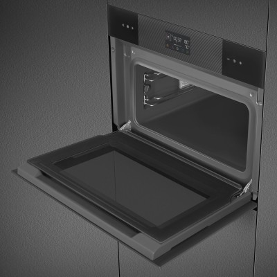 Horno de vapor combinado empotrable Smeg so4102s3b3 h 45 cm negro