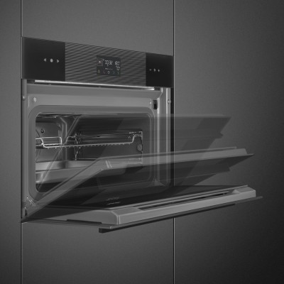 Smeg so4102s3b3 forno a vapore combinato da incasso h 45 cm nero