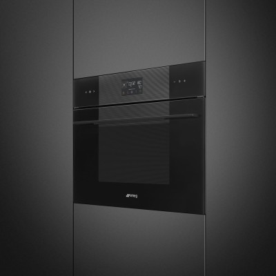 Horno de vapor combinado empotrable Smeg so4102s3b3 h 45 cm negro