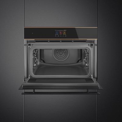 Horno microondas empotrable Smeg so4604m2pnr h 45 cm negro
