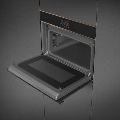 Horno microondas empotrable Smeg so4604m2pnr h 45 cm negro