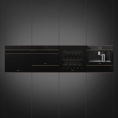 Horno microondas empotrable Smeg so4604m2pnr h 45 cm negro