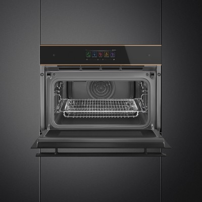 Smeg so4606wm2pnr forno microonde combinato da incasso h 45 cm nero