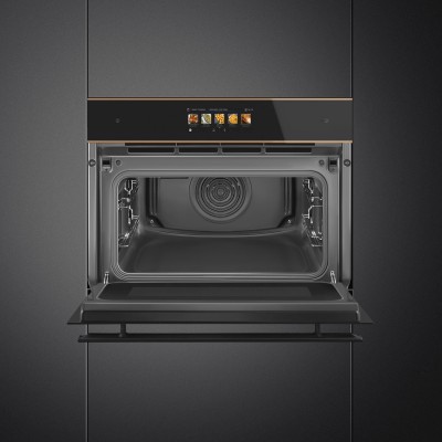Horno microondas empotrable Smeg so4606wm2pnr h 45 cm negro